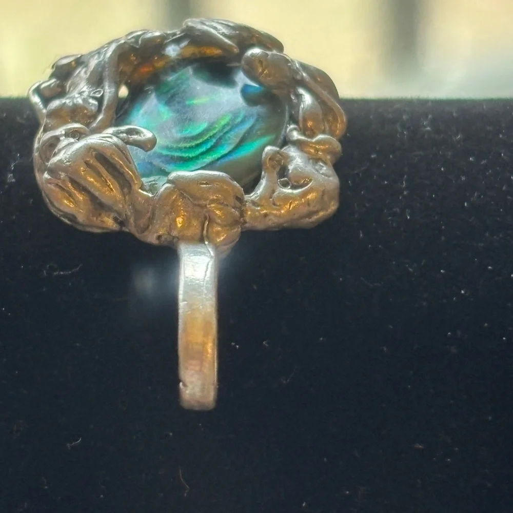Vintage CYVRA alone mermaid and fish sterling pendant